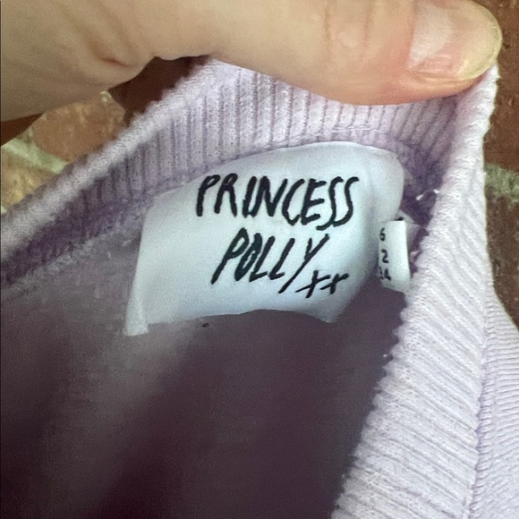 Princess Polly Lavender purple Yacht Club Embroidered Sweatshirt size 2 - Picture 6 of 7
